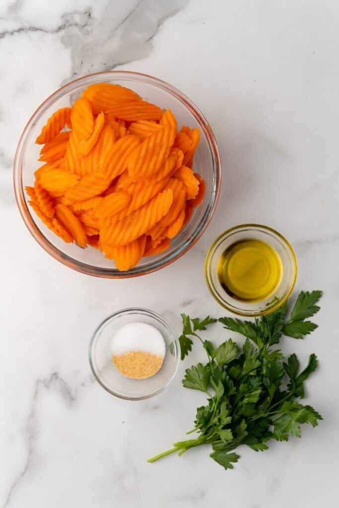 ingredients to make air fryer carrot chips