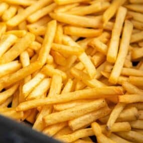 closeup of golden brown french fries