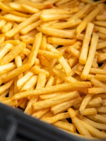 closeup of golden brown french fries