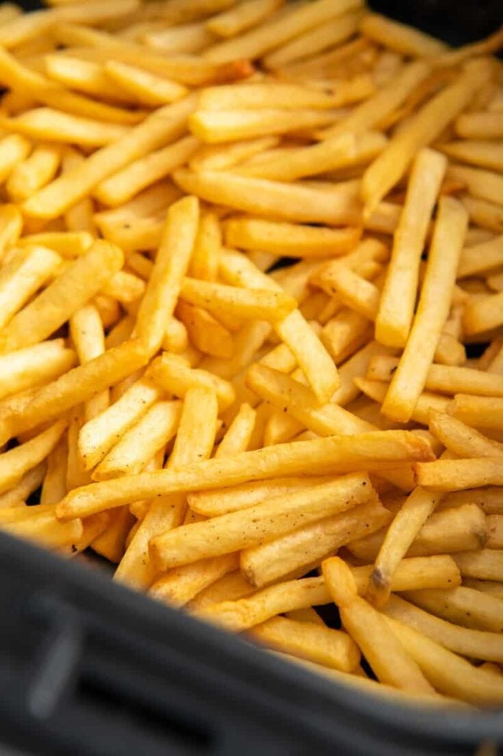 closeup of golden brown french fries