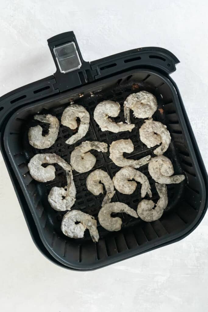 shrimp in air fryer basket