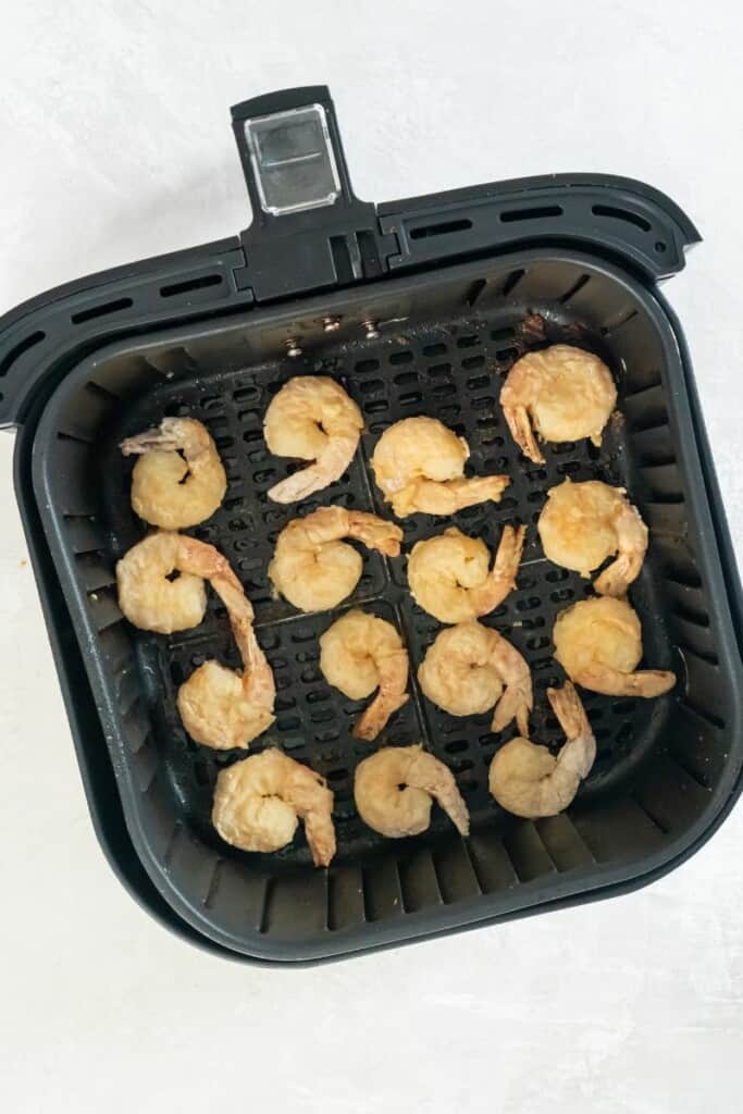air fried shrimp tempura in basket
