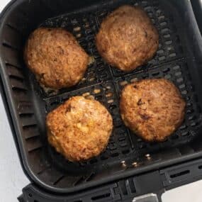 turkey burger patties in air fryer basket
