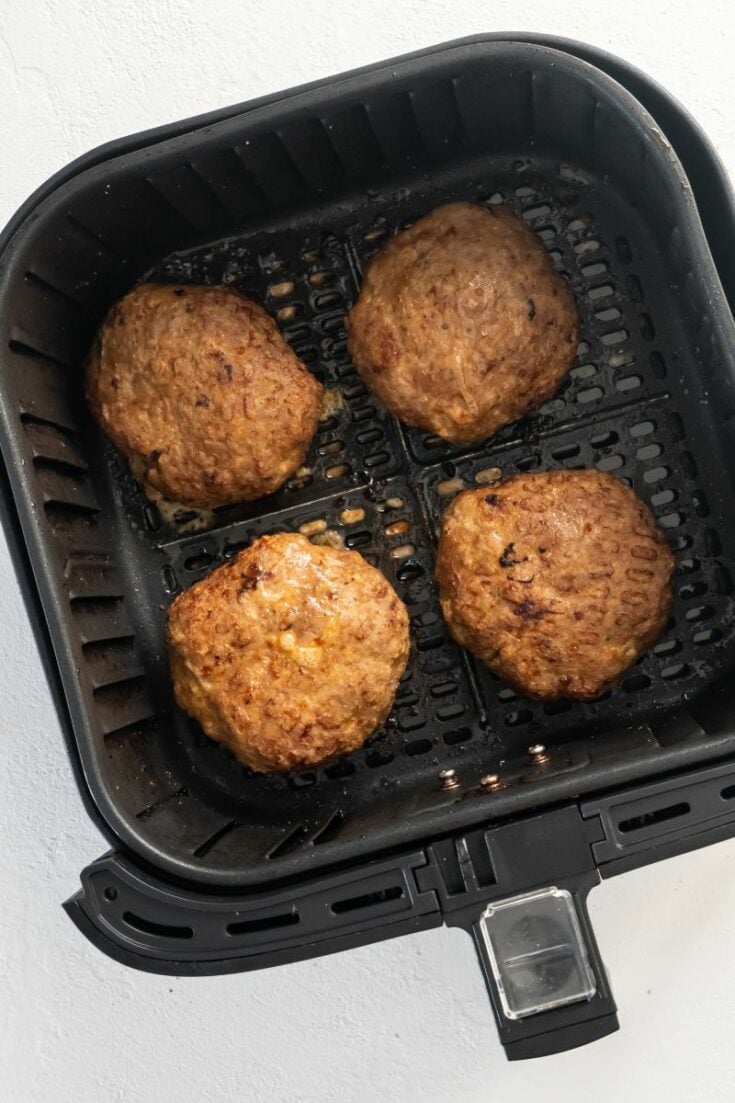 turkey burger patties in air fryer basket