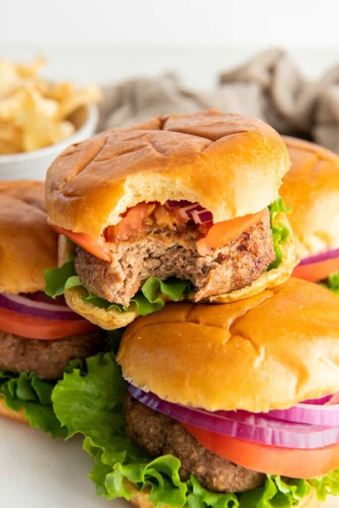 stack of air fryer turkey burgers