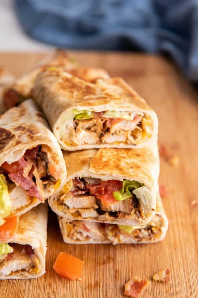 stack of chicken bacon ranch wrap