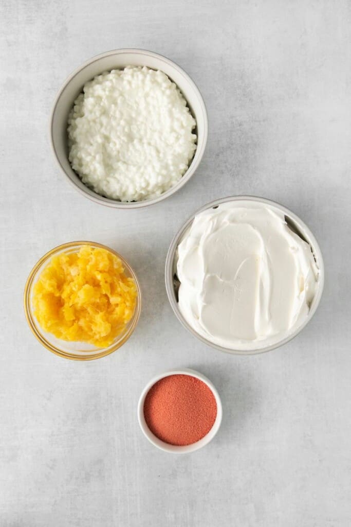 ingredients to make cottage cheese jello salad