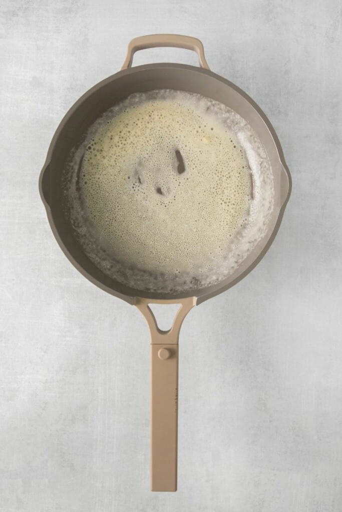 heating ingredients in pan