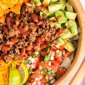 closeup of taco salad