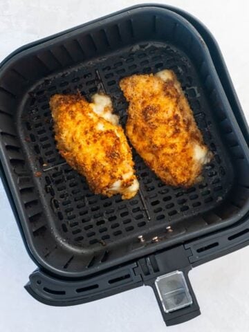 chicken cordon bleu in air fryer basket