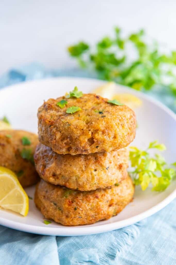 stack of crab cakes