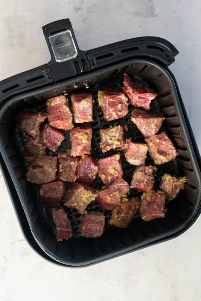 raw steak in air fryer