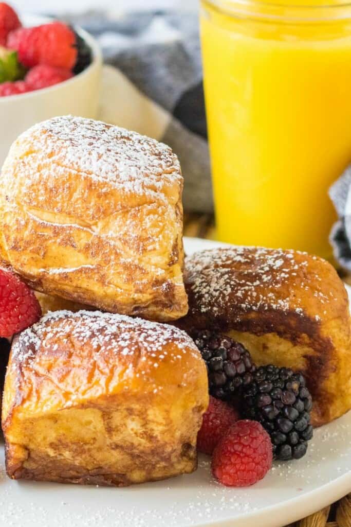 Hawaiian bread French toast in a stack
