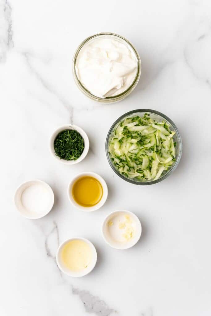 ingredients to make Tzatziki Sauce