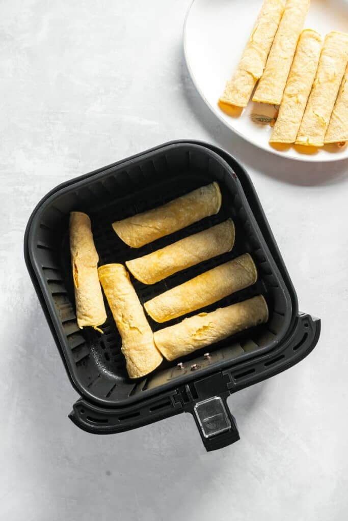 flautas in air fryer basket