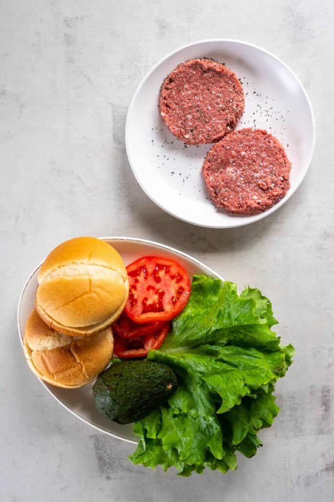 ingredients to make an air fryer impossible burger