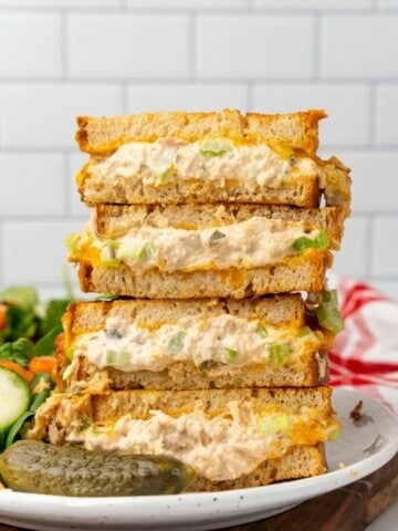 stack of air fryer tuna melts