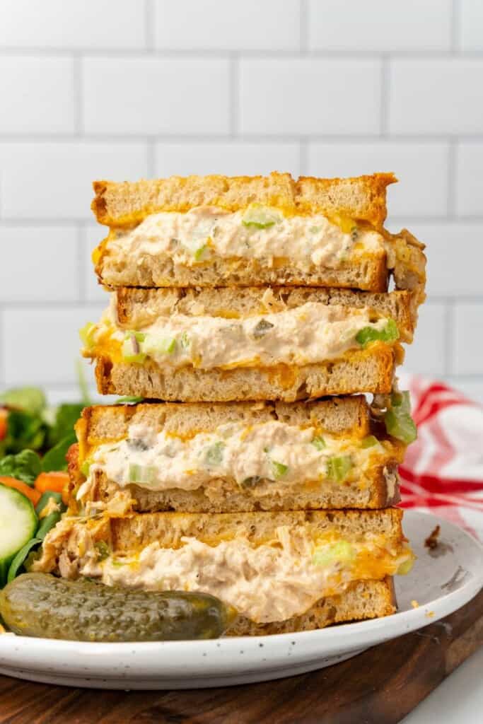 stack of air fryer tuna melts