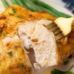 piece of baked split chicken breast