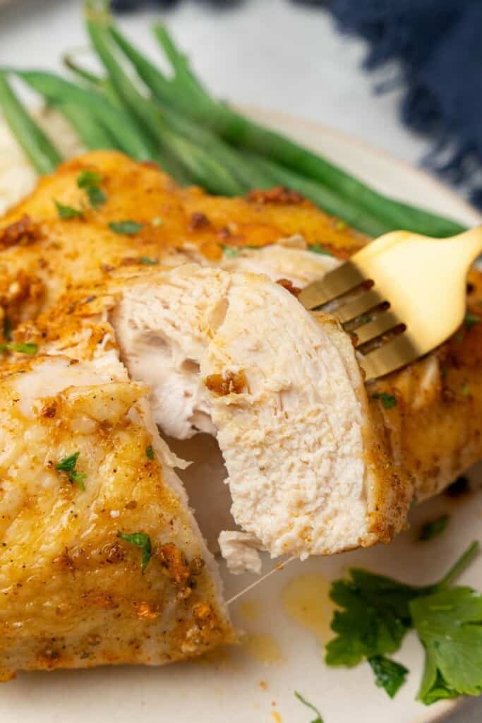 piece of baked split chicken breast