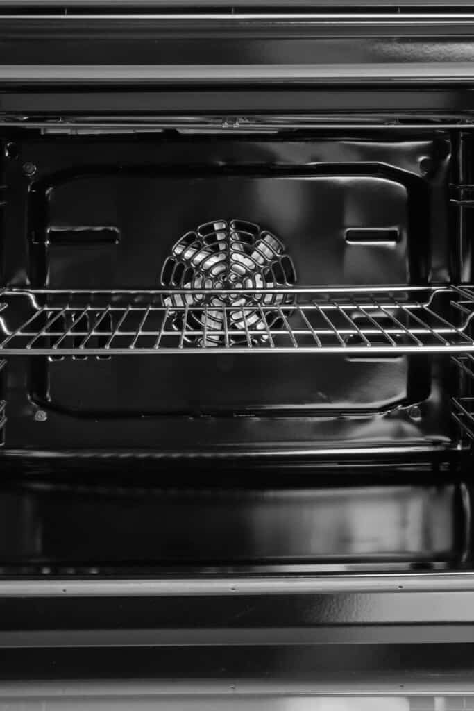 Inside an oven with air fryer