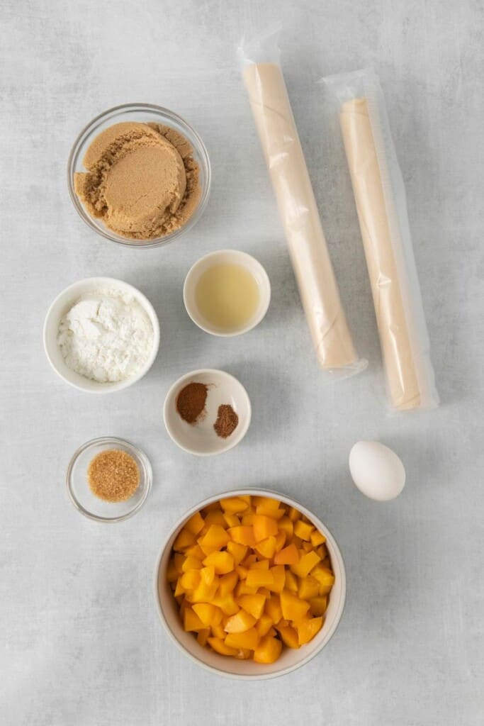 ingredients to make peach pie with canned peaches