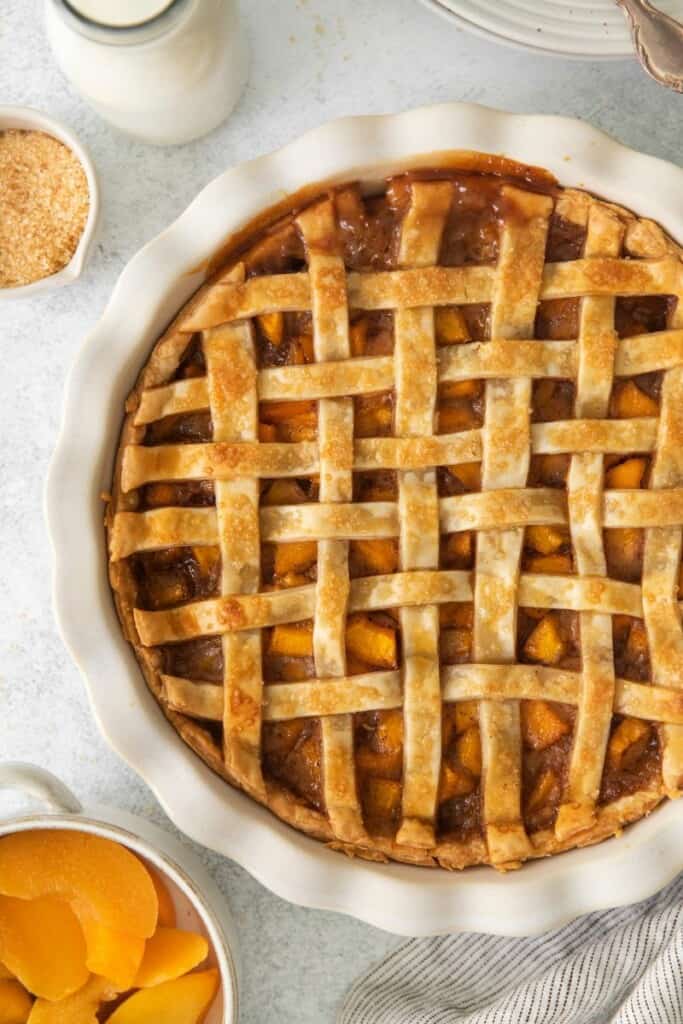 baked canned peach pie