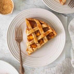 slice of peach pie