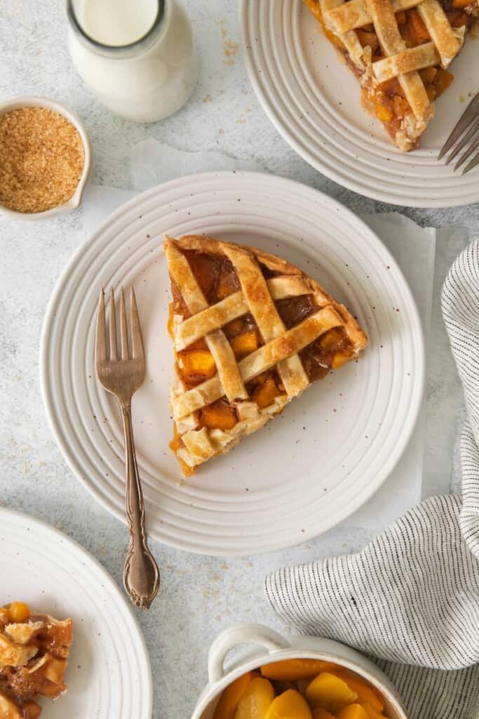 slice of peach pie