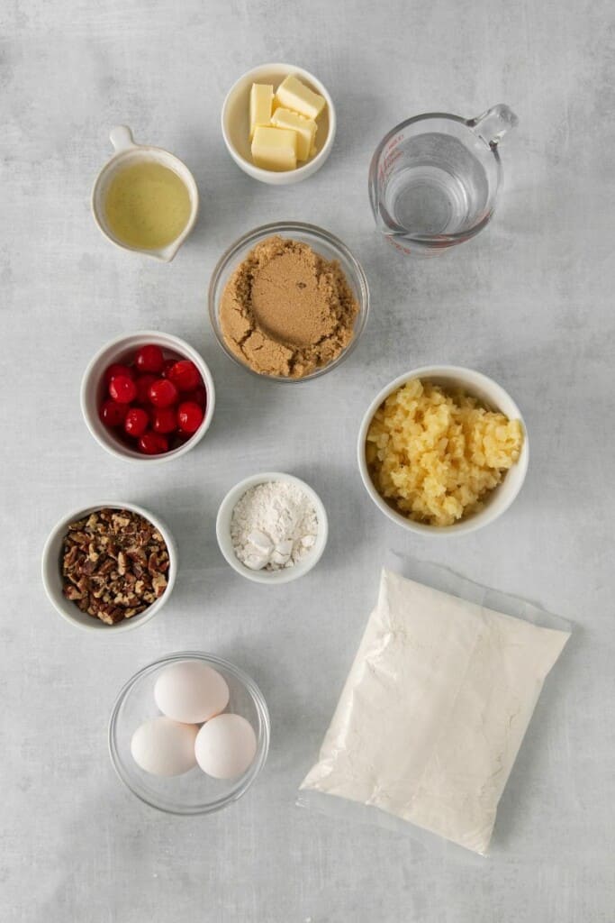 ingredients to make pineapple upside down cake