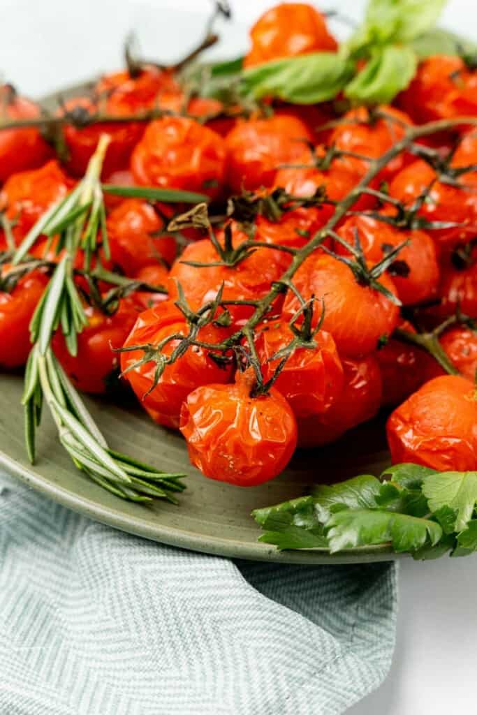 Cherry Tomatoes that have been prepared in the air fryer.