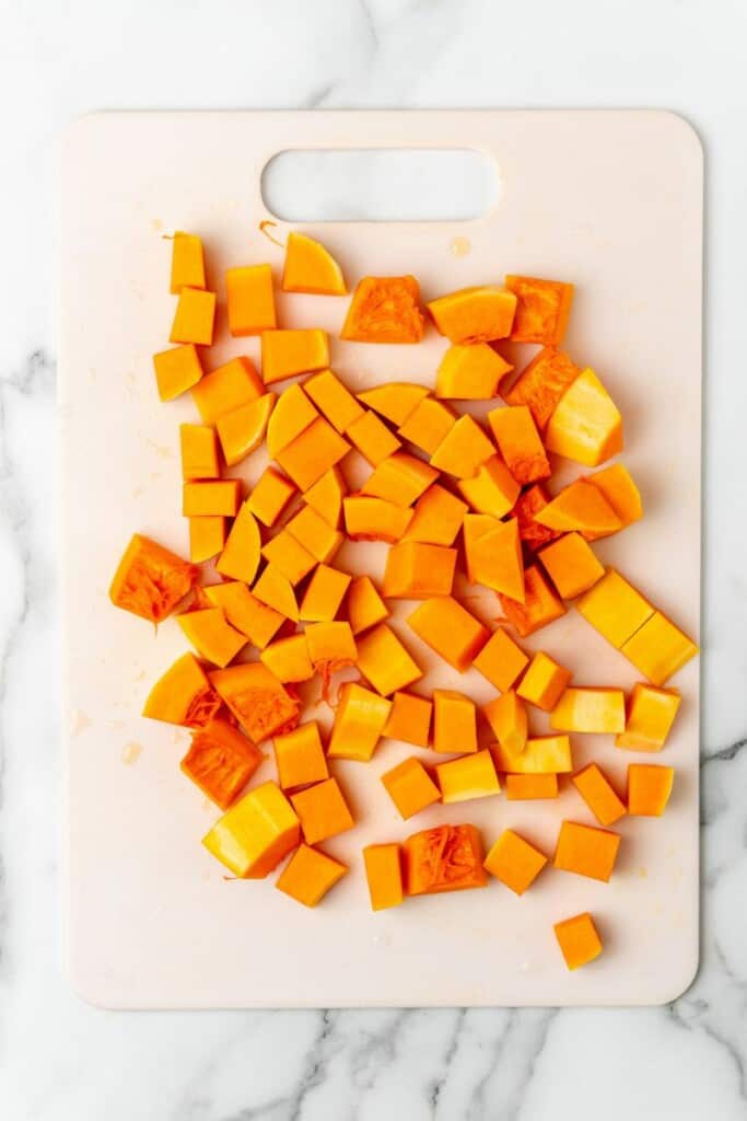 Butternut squash diced into small pieces.