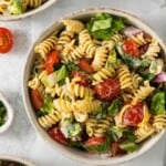 A beautiful bowl full of delicious Bacon Lettuce Tomato Pasta Salad.