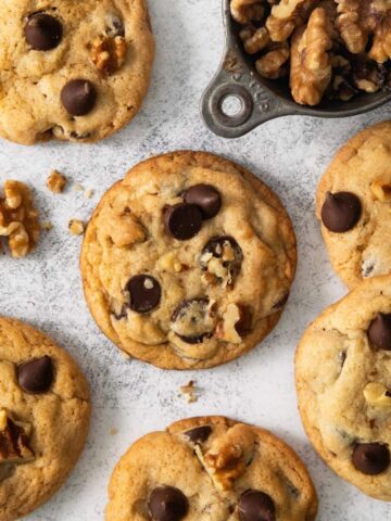 Baked Walnut Chocolate Chip Cookies