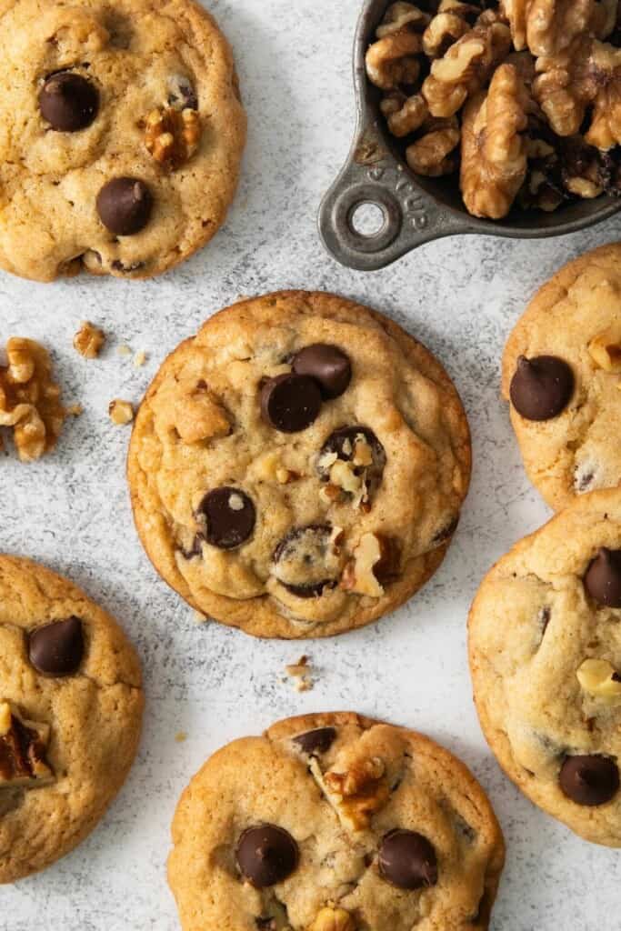 Baked Walnut Chocolate Chip Cookies