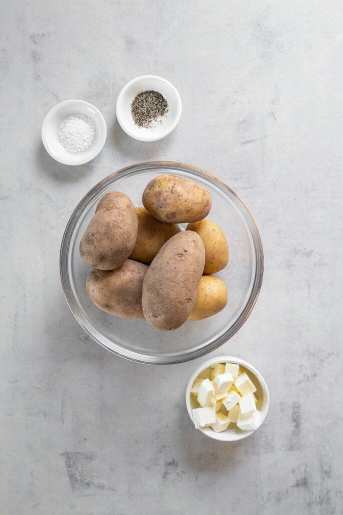 Ingredients needed to make dairy free mashed potatoes