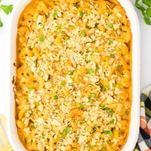 homemade taco mac and cheese casserole dish
