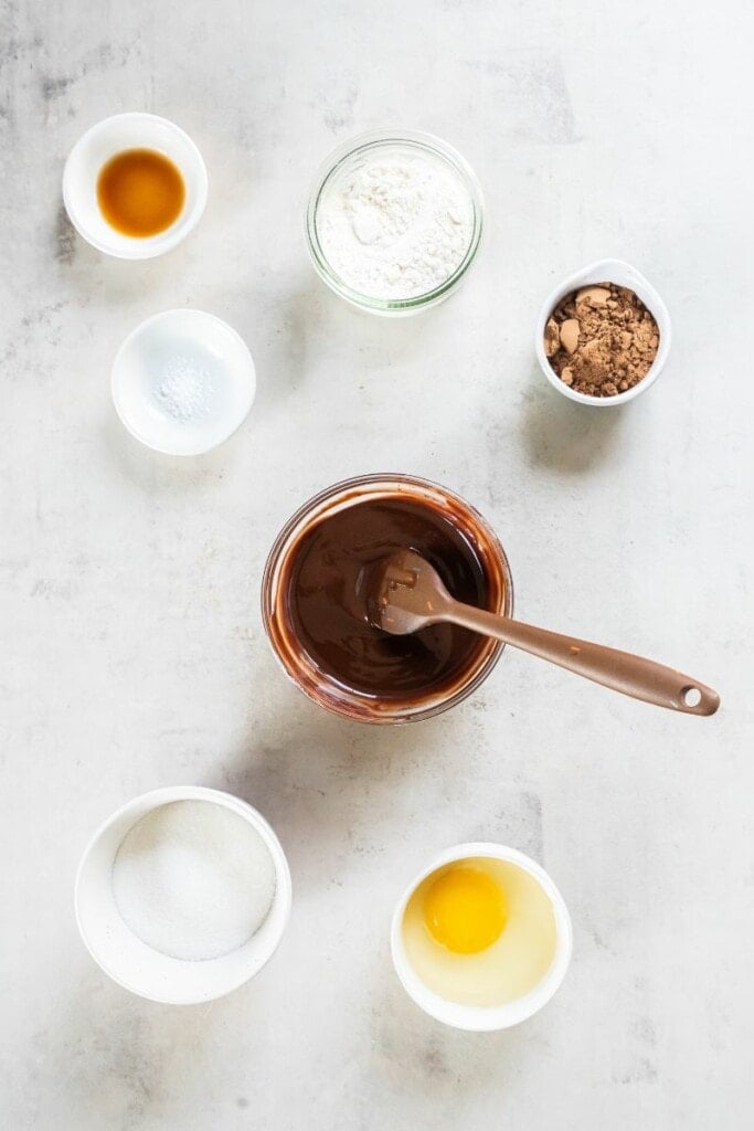 melting chocolate chips in a glass bowl