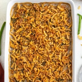 Green bean casserole with canned green bean