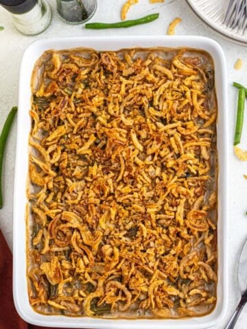 Green bean casserole with canned green bean