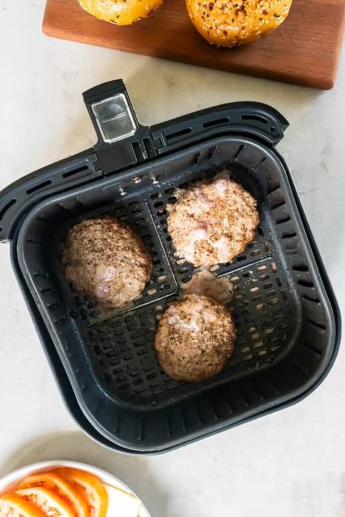 Air Fryer Frozen Turkey Burger (Homemade or Store Bought)