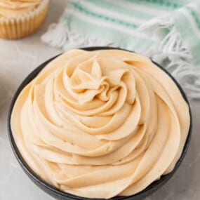 peanut butter frosting with cream cheese and powder sugar.