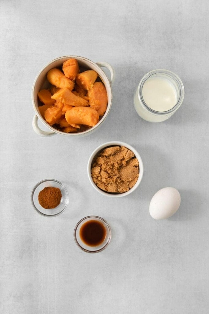 ingredients needed to make sweet potato cream cheese pie.