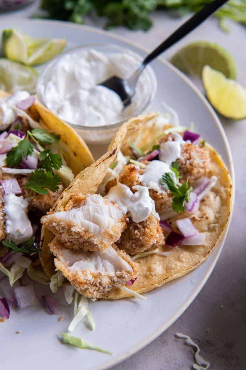 Crispy Air Fryer Fish Tacos | Everyday Family Cooking