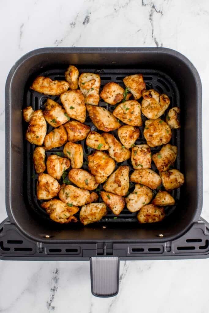 cooked air fryer chicken bites