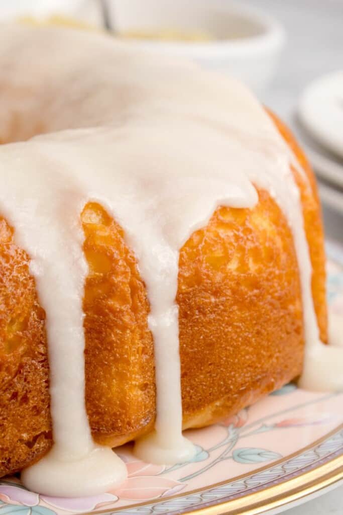 cream cheese pineapple pound cake with icing 