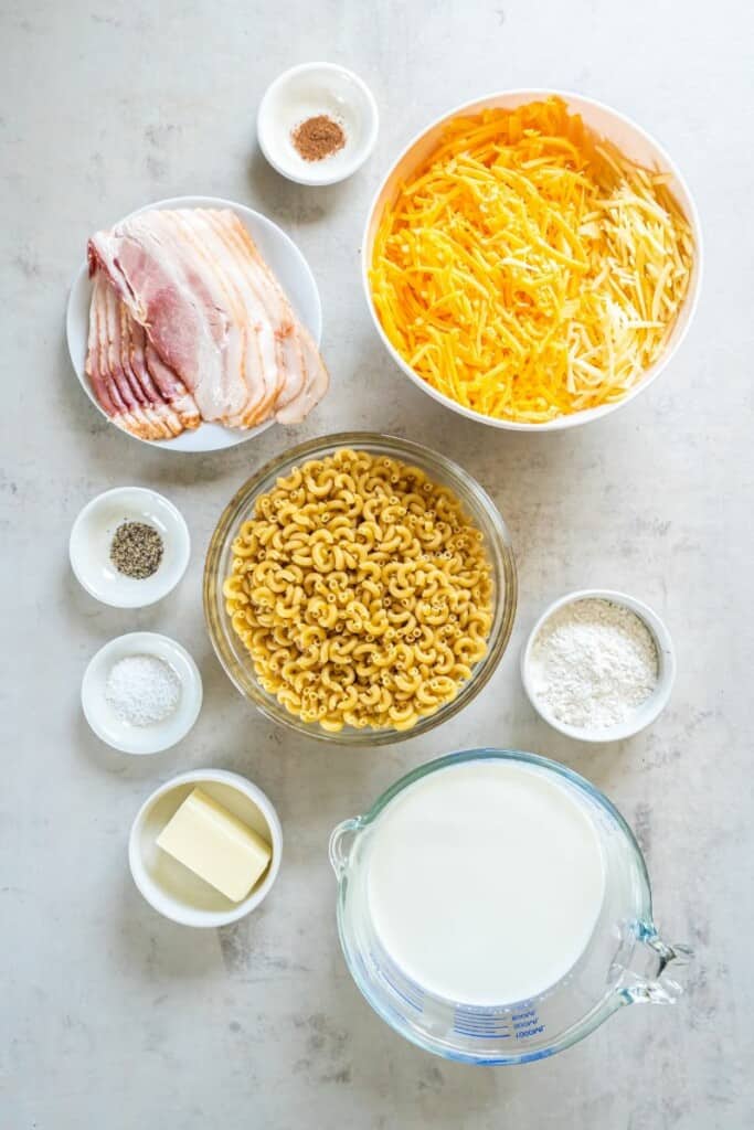ingredients needed to make dutch oven mac and cheese