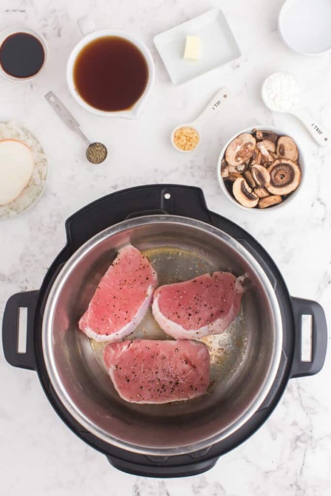 searing boneless pork chops in the Instant Pot