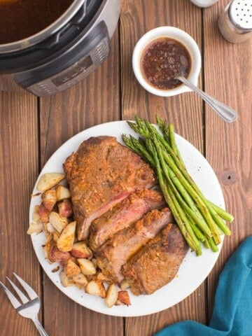 overhead shot of Instant Pot tri tip