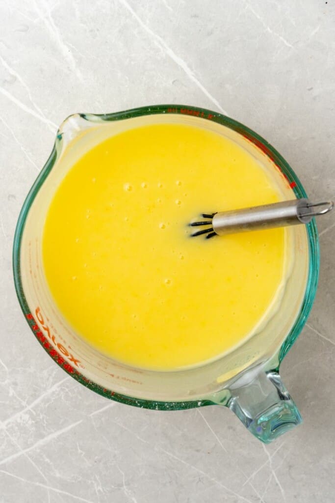 prepared lemon jello mix in a bowl 